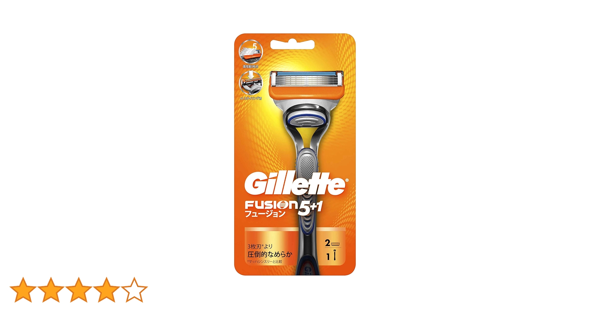 Amazon.co.jp: ジレット フュージョン5+1 髭剃り 本体 替刃2個付